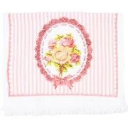 Clayre & Eef Gastendoekje 40x66 cm Wit Roze Katoen Rozen