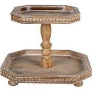 Clayre & Eef Etagère 2 laags 38x33x31 cm Bruin Hout