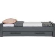 WOOOD Dennis Bed Incl.Bedlade/Lattenrol - Grenen - Staalgrijs -219x95
