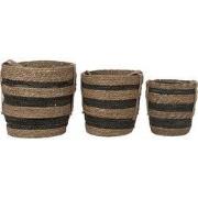 Clayre & Eef Opbergmand Set van 3 Ø 33x33 cm Bruin Zeegras