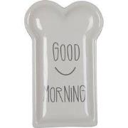 Clayre & Eef Ontbijtbord 10x17 cm Wit Keramiek