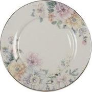 Clayre & Eef Dinerbord Ø 26 cm Beige Roze Porselein Bloemen