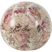 Clayre & Eef Beeld Bal Ø 12x11 cm Roze Keramiek Bloemen