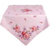 Clayre & Eef Tafelkleed 100x100 cm Roze Paars Katoen Rozen