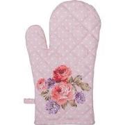 Clayre & Eef Ovenwant 18x30 cm Roze Paars Katoen Rozen