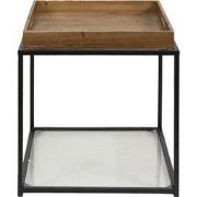 Clayre & Eef Bijzettafel 44x44x45 cm Bruin Zwart IJzer