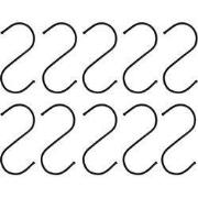 QUVIO Ophanghaken - RVS - zwart - L - 12 cm (h) - 10 stuks