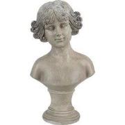 Clayre & Eef Beeld Buste 14x10x25 cm Beige Wit Polyresin