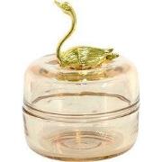 Clayre & Eef Glazen potje Ø 9x12 cm Oranje Glas Zwaan