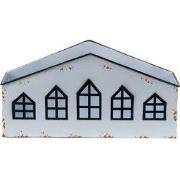 Clayre & Eef Theelichthouder Huis 36x12x18 cm Wit Metaal