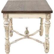 Clayre & Eef Bijzettafel 60x60x64 cm Wit Hout