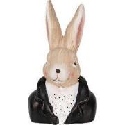 Clayre & Eef Beeld Konijn 11x9x19 cm Zwart Magnesium (MGO)