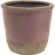 Clayre & Eef Bloempot Ø 19x19 cm Roze Beige Keramiek