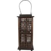 Clayre & Eef Windlicht 19x19x43 cm Bruin Bamboe