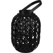 Clayre & Eef Windlicht Ø 22x29 cm Zwart Bamboe