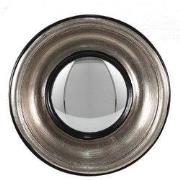 Clayre & Eef Spiegel Ø 18 cm Zilverkleurig Zwart Kunststof