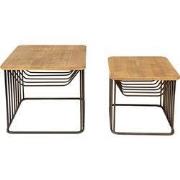 Clayre & Eef Bijzettafel Set van 2 Bruin IJzer