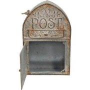 Clayre & Eef Brievenbus 25x10x40 cm Grijs Groen Metaal