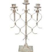 Clayre & Eef Kandelaar 28x12x42 cm Wit Metaal