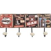 Clayre & Eef Wandkapstok 40x5x17 cm Rood Zwart IJzer Auto