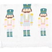 Clayre & Eef Gastendoekje 40x66 cm Wit Blauw Katoen Notenkrakers