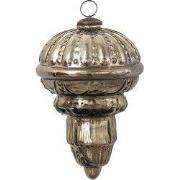 Clayre & Eef Kerstbal XL Ø 14 cm Bruin Zilverkleurig Glas