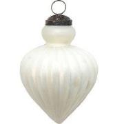 Clayre & Eef Kerstbal Ø 8 cm Wit Glas