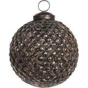 Clayre & Eef Kerstbal Bruin Glas