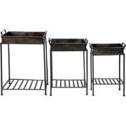 Clayre & Eef Plantenstandaard Set van 3 Zwart IJzer