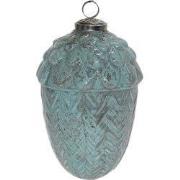 Clayre & Eef Kerstbal Eikel Ø 10 cm Groen Glas