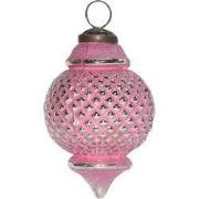 Clayre & Eef Kerstbal Ø 8 cm Roze Glas