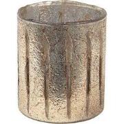 Clayre & Eef Theelichthouder Ø 11x13 cm Goudkleurig Glas