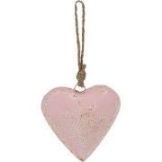 Clayre & Eef Kersthanger Hart 12 cm Roze IJzer