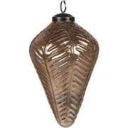 Clayre & Eef Kerstbal Goudkleurig Bruin Glas