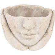 Clayre & Eef Bloempot Hoofd Ø 11x11 cm Beige Steen