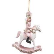 Clayre & Eef Kersthanger Hobbelpaard 9 cm Roze Kunststof