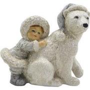 Clayre & Eef Beeld Kind 11 cm Wit Polyresin