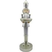 Clayre & Eef Beeld Notenkraker 40 cm Zilverkleurig Wit Kunststof