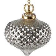 Clayre & Eef Kerstbal Ø 7 cm Zilverkleurig Glas