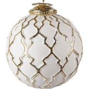 Clayre & Eef Kerstbal Ø 9 cm Wit Glas