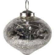 Clayre & Eef Kerstbal Ø 7 cm Zilverkleurig Glas