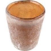 Clayre & Eef Theelichthouder Ø 7x8 cm Bruin Glas