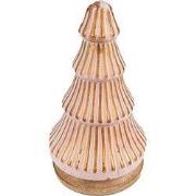 Clayre & Eef Kerstdecoratie Kerstboom 24 cm Roze Hout