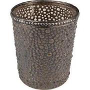 Clayre & Eef Theelichthouder Ø 9x10 cm Grijs Glas