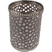 Clayre & Eef Theelichthouder Ø 6x7 cm Grijs Glas