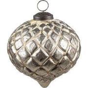 Clayre & Eef Kerstbal 12x12x12 cm Beige Glas