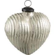 Clayre & Eef Kerstbal 9x4x10 cm Zilverkleurig Glas