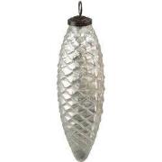 Clayre & Eef Kerstbal XL Ø 7 cm Zilverkleurig Glas