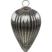 Clayre & Eef Kerstbal XL Ø 13x21 cm Zilverkleurig Glas