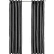 Larson - Luxe effen blackout gordijn - met haken - 1.5m x 2.5m - Donke...